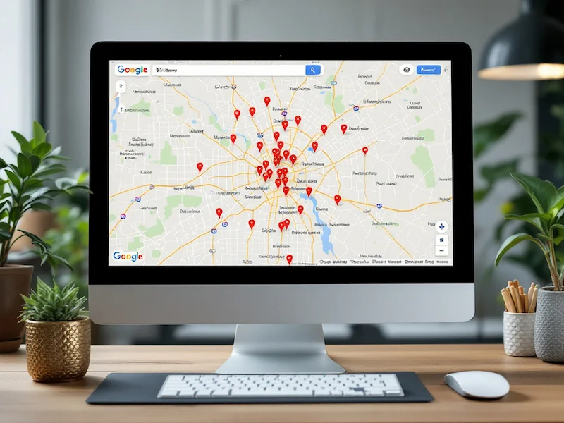 Google My Business instellen. Map van Google met markeringen