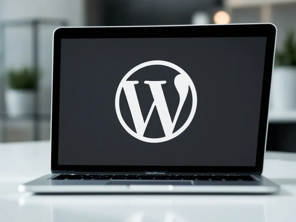 website laten maken in wordpress - laptop met wordpress logo