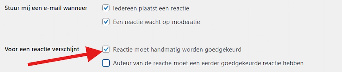 Spam WordPress moderatie