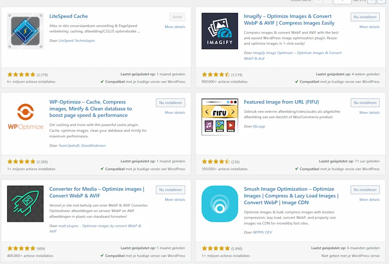 WordPress afbeeldingen optimaliseren plugins