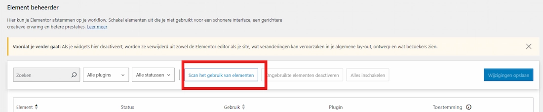 Elementor Editor Langzaam - scannen