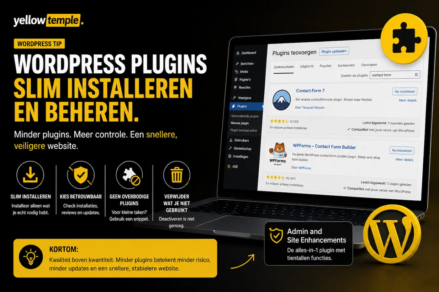WordPress plugins installeren en beheren voor beginners