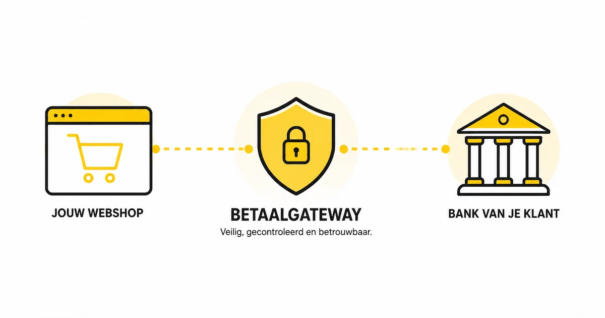 betaalgateway als schakel tussen webshop en bank.